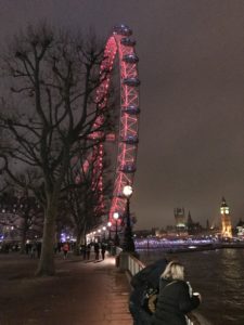 The London Eye with the Thames, Big Ben and Westminster, Dec. 2016