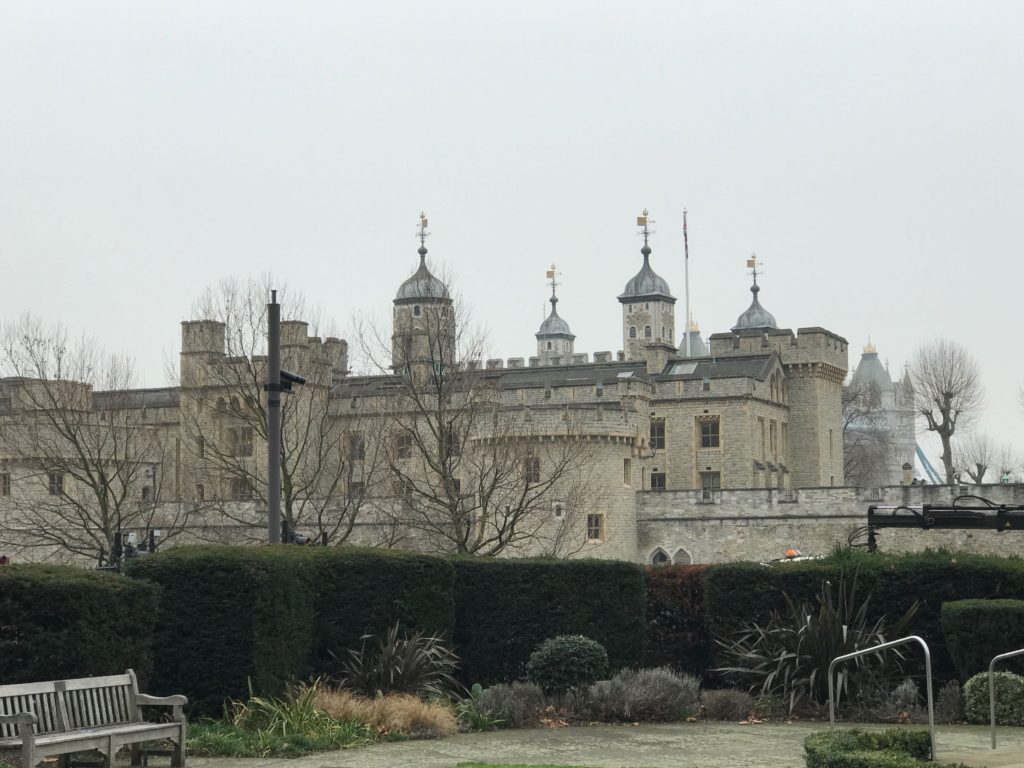 The Tower of London from Trinity Square Gardens. London, Dec. 2016.