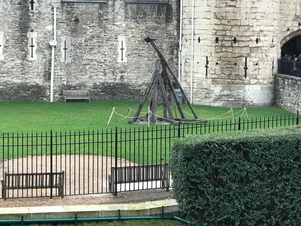 Traditional trebuchet at the Tower of London. Dec. 2016.
