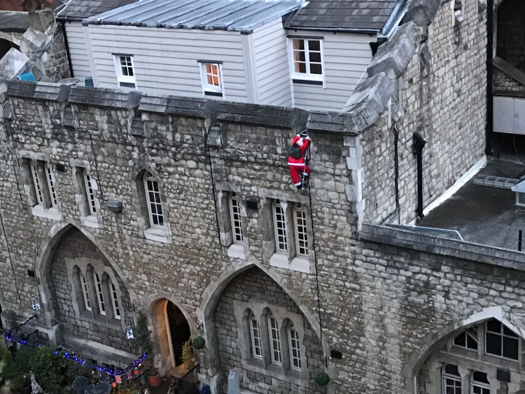 Holiday decorations at the homes of Yeoman Warders within the Tower of London. Dec. 2016.