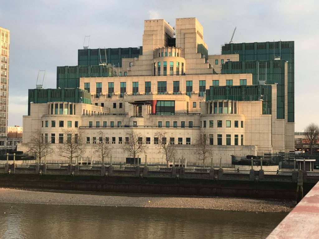 The not-so-secret Secret Intelligence Service (MI6) building. London, Dec. 2016.
