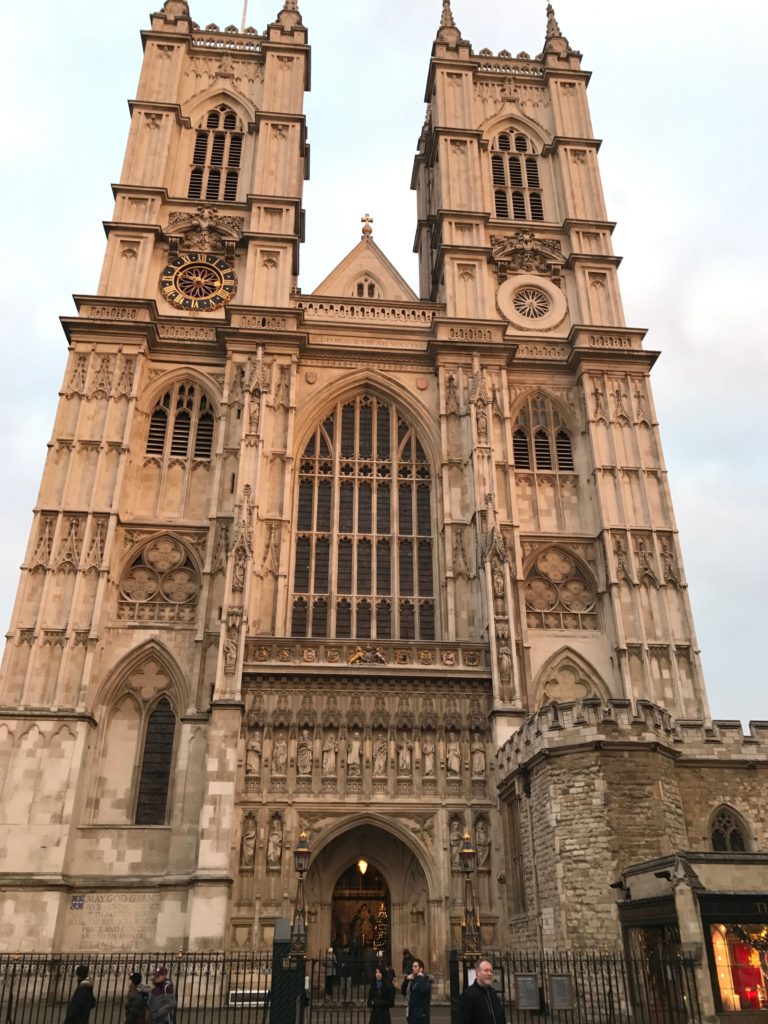 A better shot of the exterior of Westminster Abbey. London, Dec. 2016.