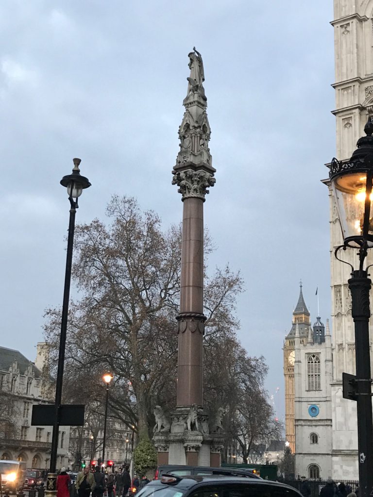 Monument outside Westminster Abbey. London, Dec. 2016.