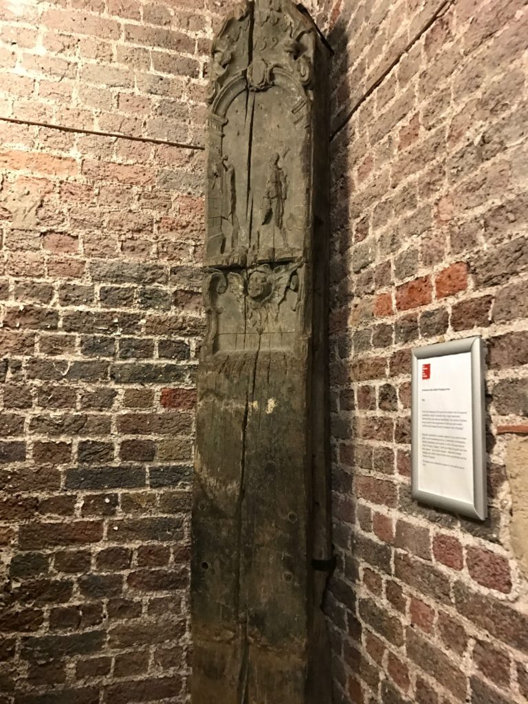 Actual original whipping post for The Crypt at St. Martin of the Fields, London, Dec. 2016.