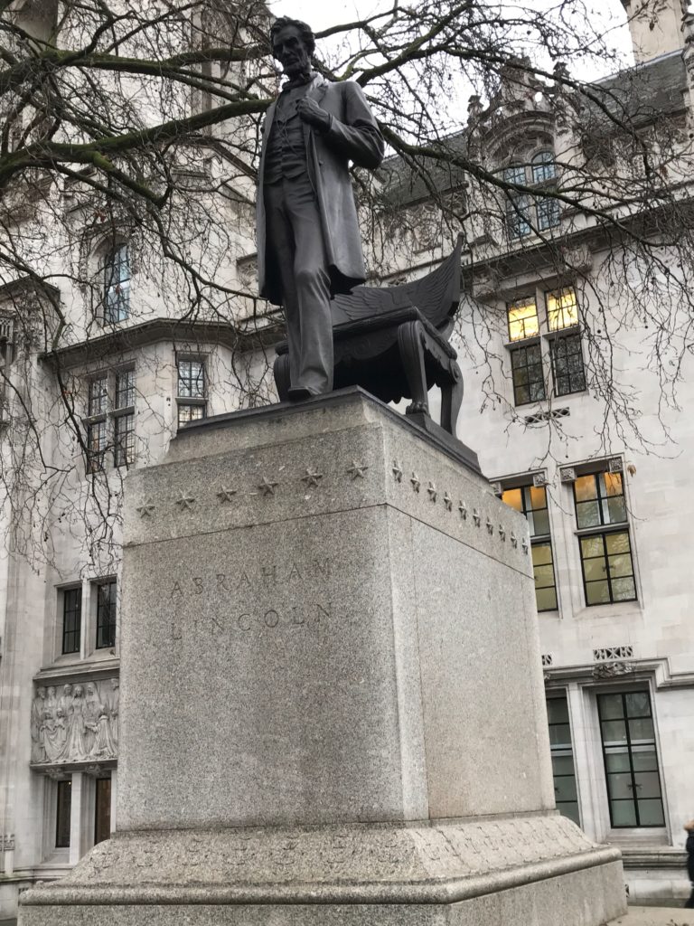 Abraham Lincoln Memorial. Parliament Square, London, Dec. 2016.
