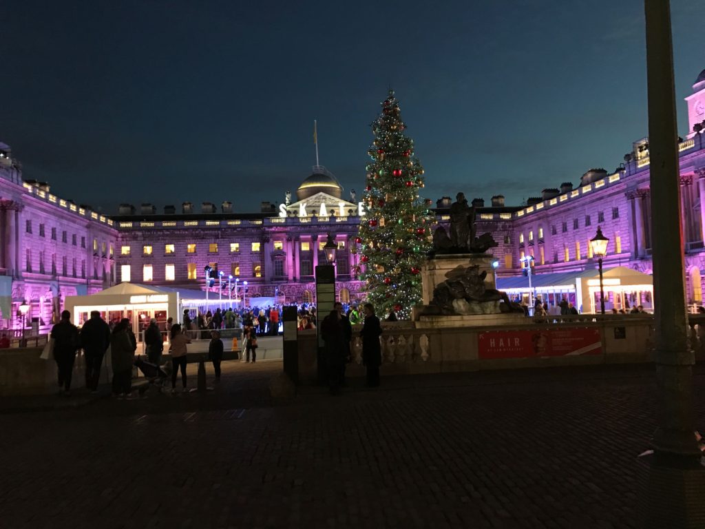 Interior courtyard at Somerset House with ice skating rink. London, Dec. 2016.