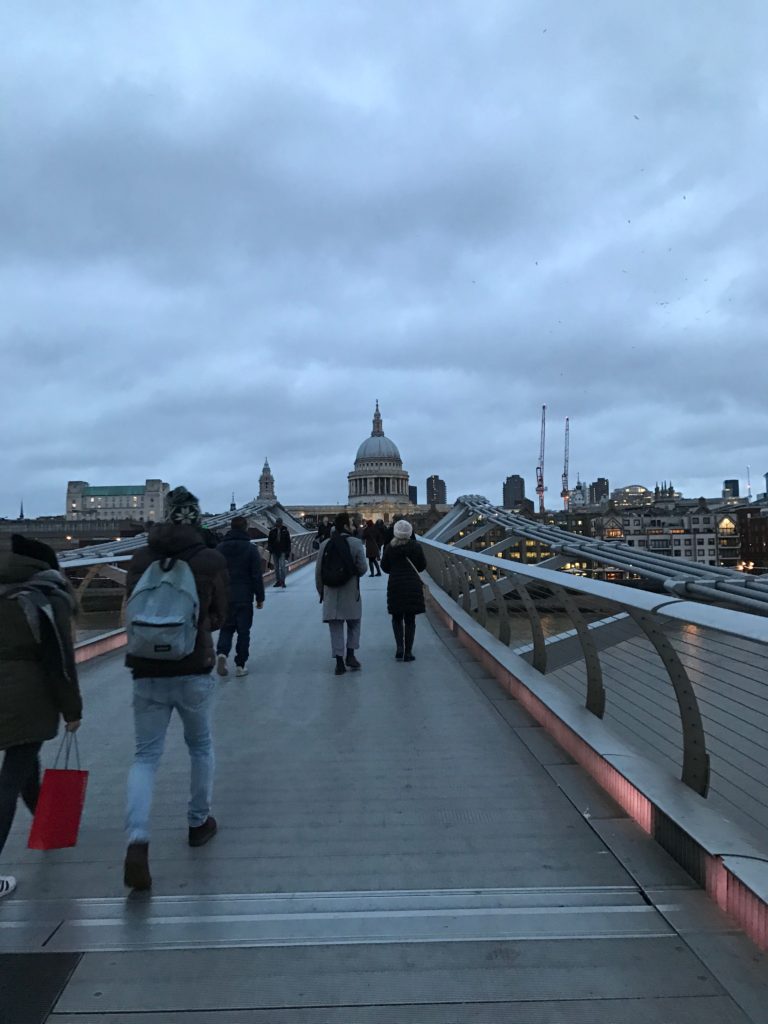 St. Paul's Cathedral from the Millennium Bridge. London, Dec. 2016.